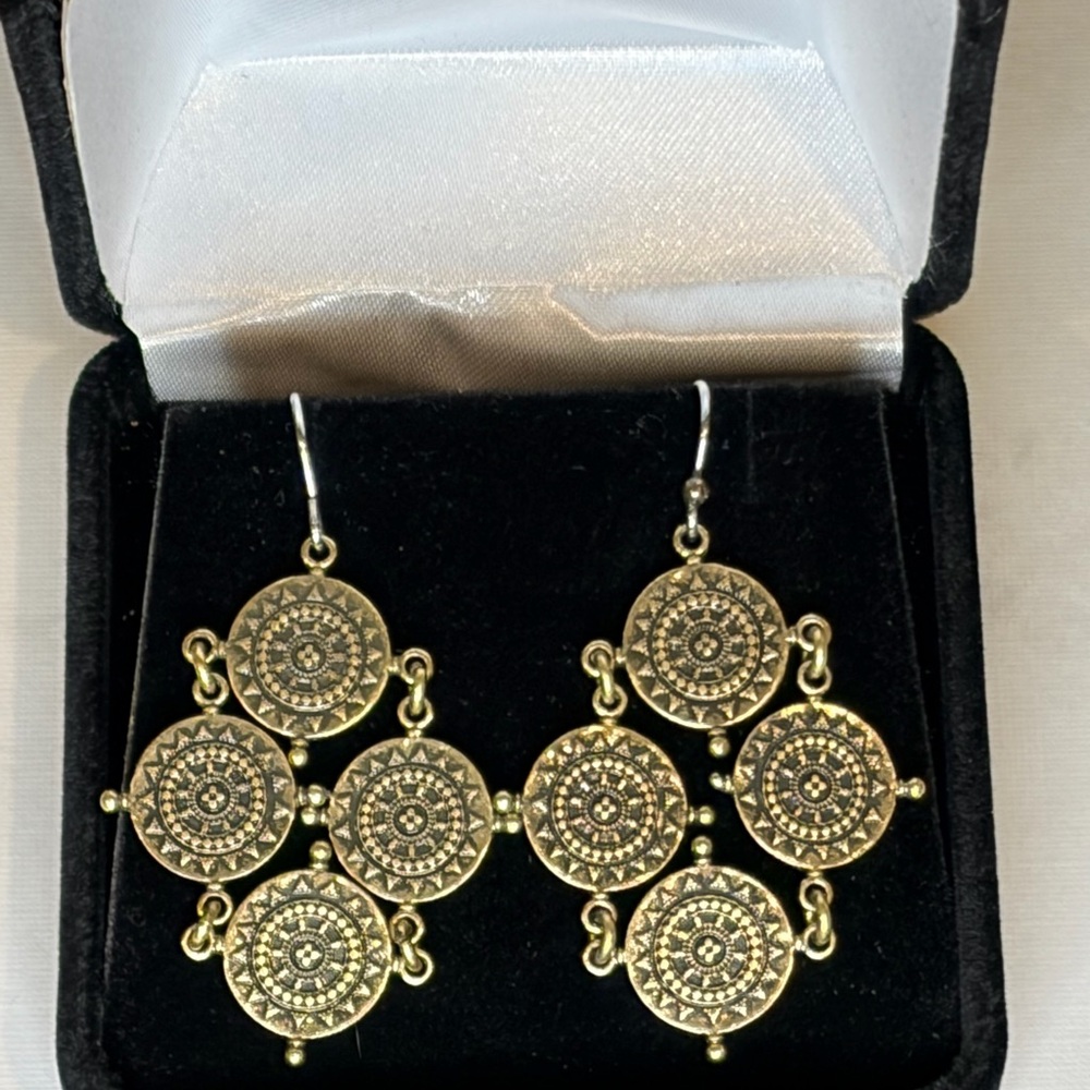 Lucky Brand Gold Medallion‎ Earrings